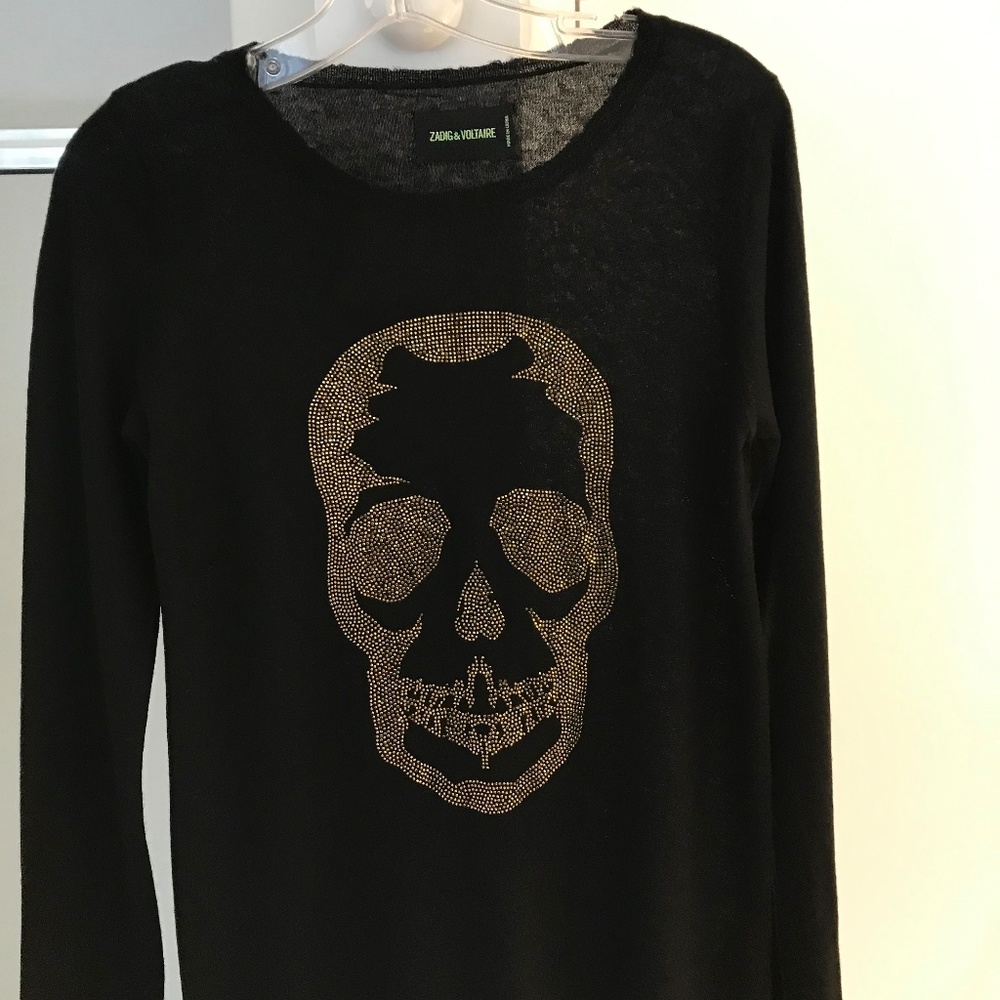 Zadig & Voltaire Skull Embellished Cashmere Sweate
